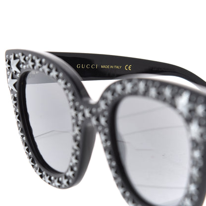 Gucci Acetate Stars Cat Eye Sunglasses GG0116S Black 6 of 8