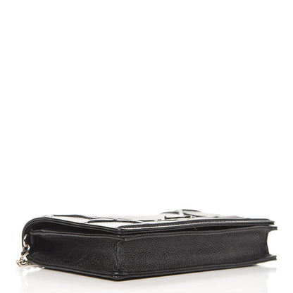 Christian Dior Grained Calfskin Diorama Wallet on Chain Pouch Black 4 of 6