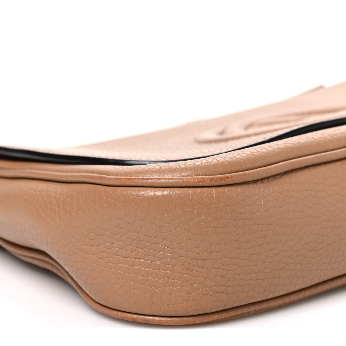 Pebbled Calfskin Medium Soho Flap Crossbody Camelia