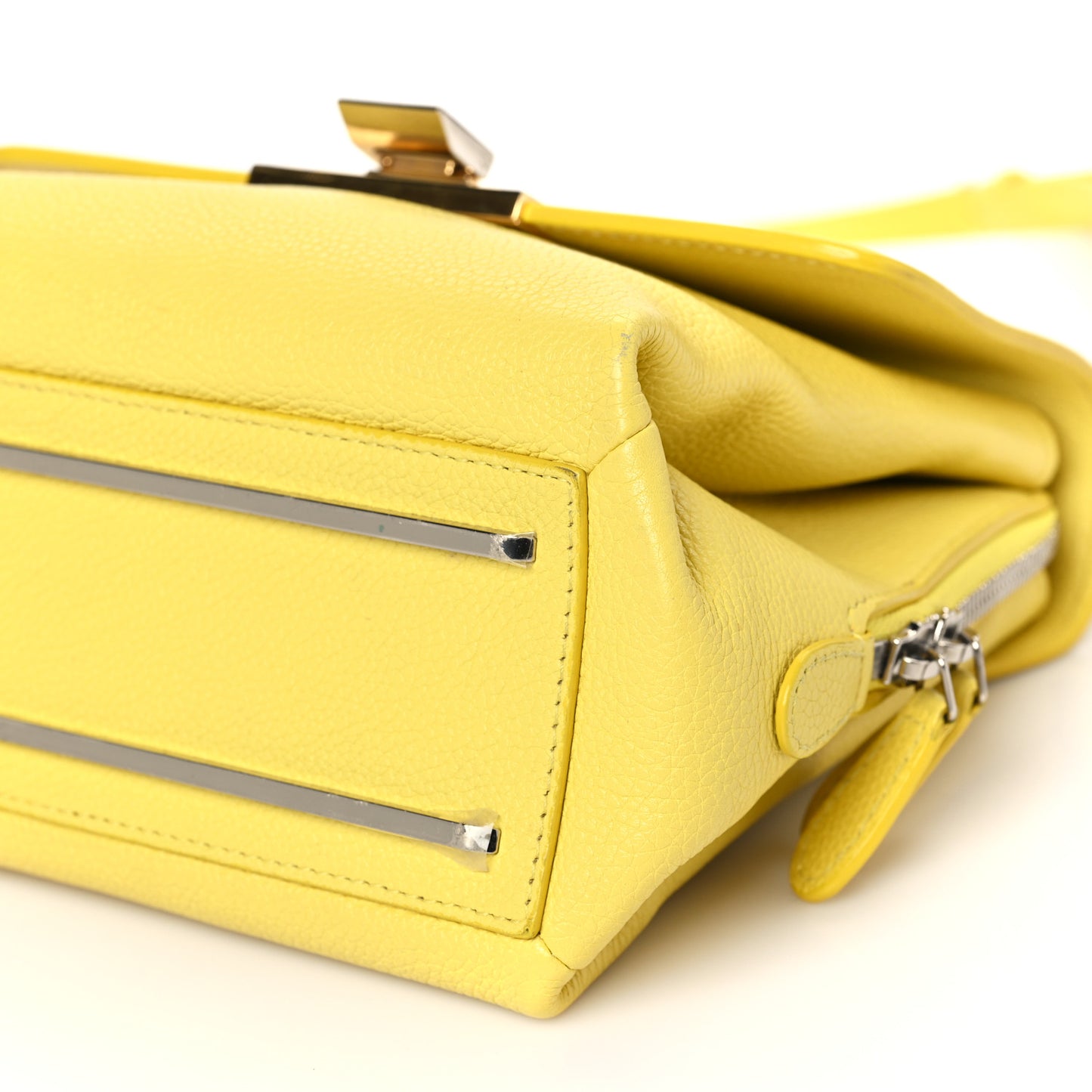 Grained Calfskin Le Dix Mini Soft Cartable Jaune Tournesol