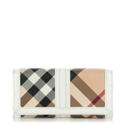 Burberry Supernova Check Penrose Continental Wallet White 1 of 9