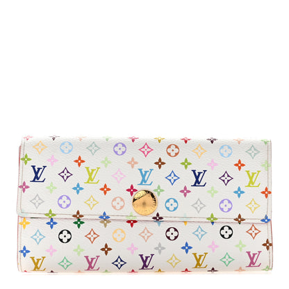 Louis Vuitton Monogram Multicolor Sarah Wallet White Litchi 1 of 9