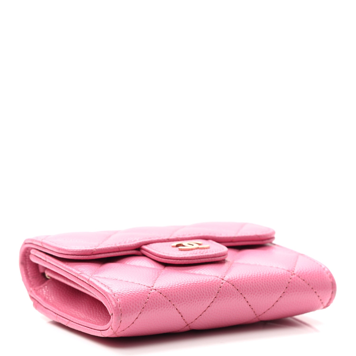 Chanel Caviar Quilted Flap Card Holder On Chain Pink 4 of 7
