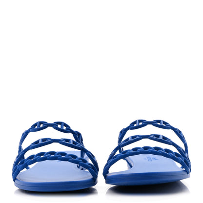 Hermes Rubber Chaine d'Ancre Rivage Sandals 39 Bleu Smalt 3 of 10