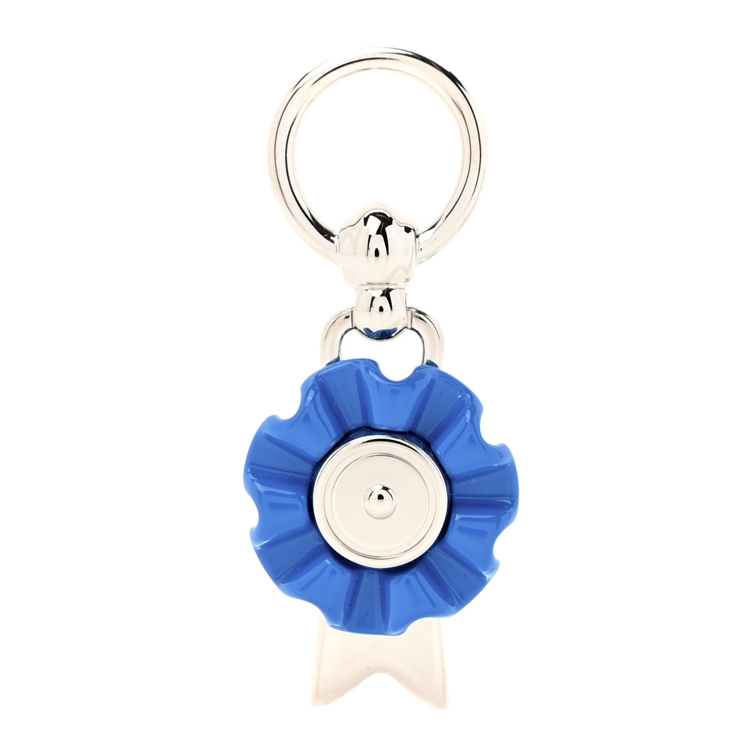 Hermes Palladium Charms Flot Twilly Ring Blue 1 of 4