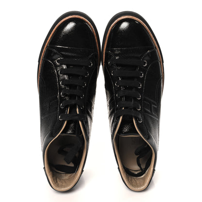 Hermes Patent Epsom Womens Polo Sneakers 39 Black 2 of 9