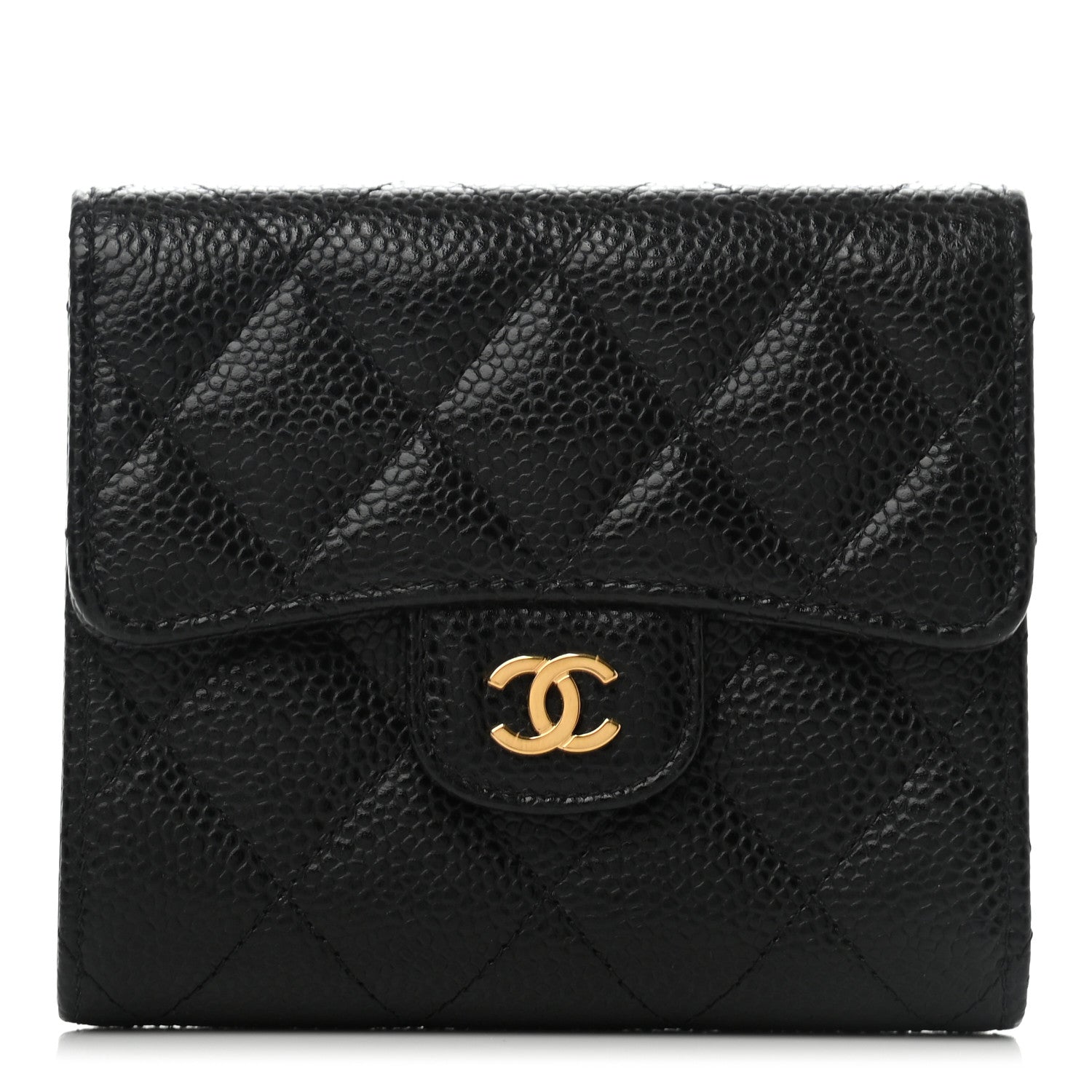 Chanel Caviar Quilted Compact Flap Wallet Black 1 of 8