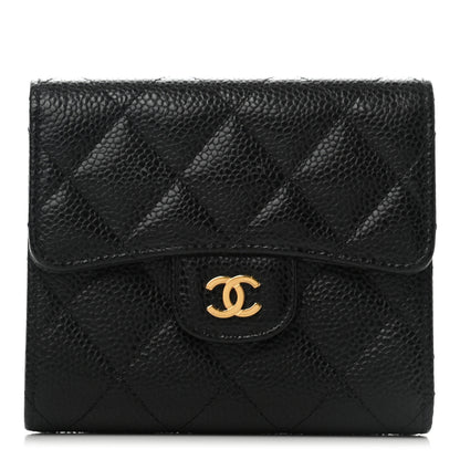Chanel Caviar Quilted Compact Flap Wallet Black 1 of 8