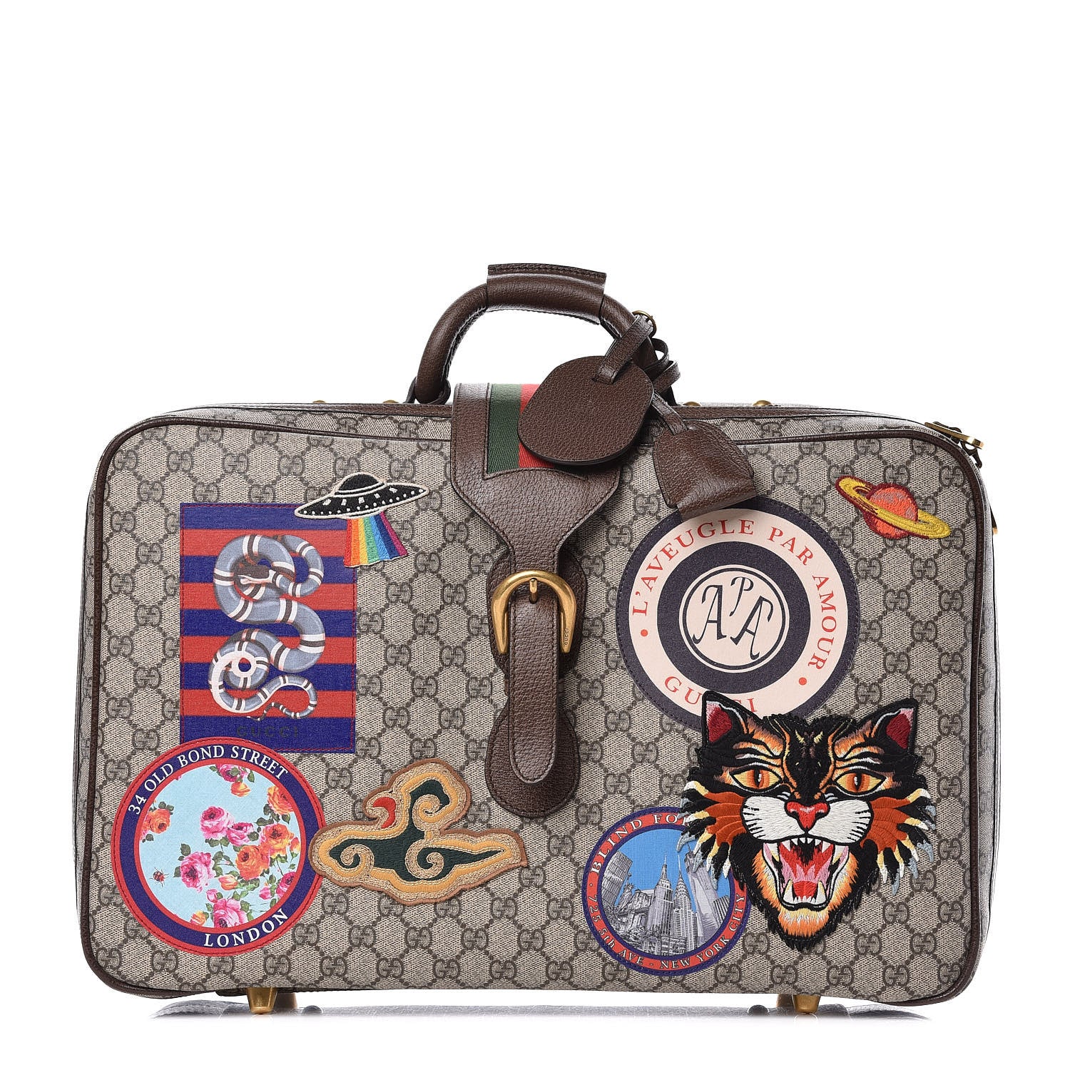 Gucci GG Supreme Monogram Embroidered Modern Future Courrier Suitcase 1 of 9