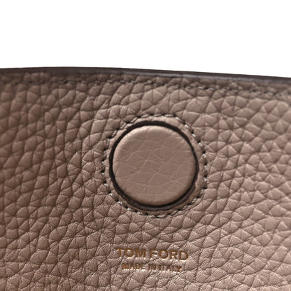 Tom Ford Pebbled Calfskin Large Alix Padlock Zip Hobo Bag Taupe 7 of 10