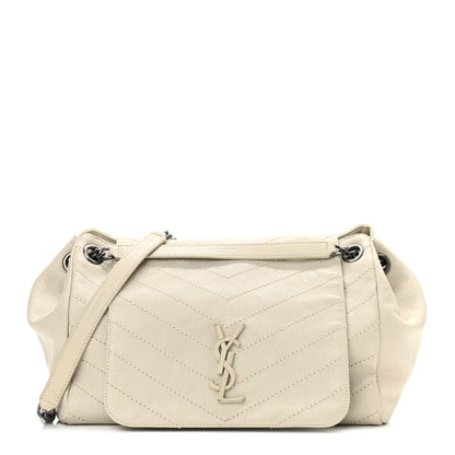 Saint Laurent Vintage Lambskin Chevron Monogram Medium Nolita Crema Soft 1 of 11