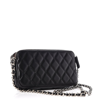 Chanel Lambskin Quilted Small Clutch With Chain Black 3 of 9