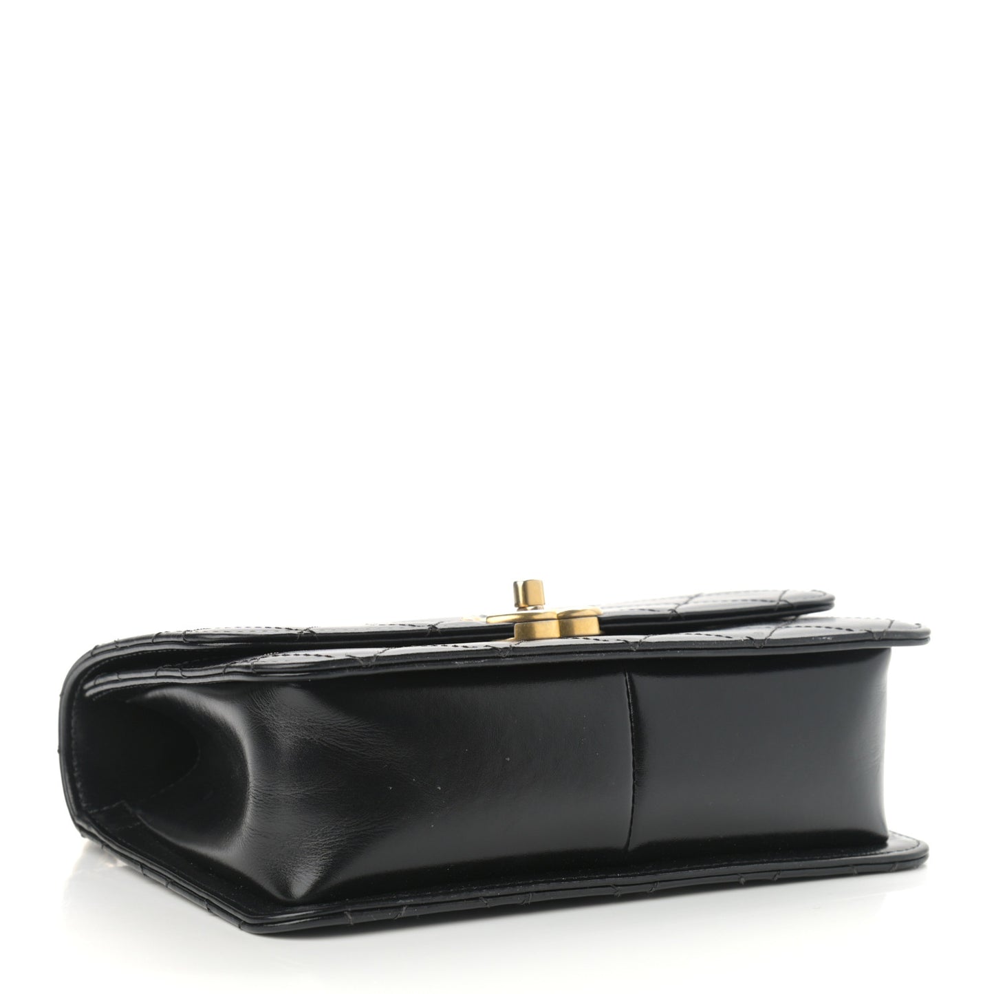 Calfskin Quilted Perfect Fit Flap Black