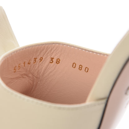 Gucci Malaga Kid Crystal Square G Madelyn Mules 38 Vintage White 10 of 12