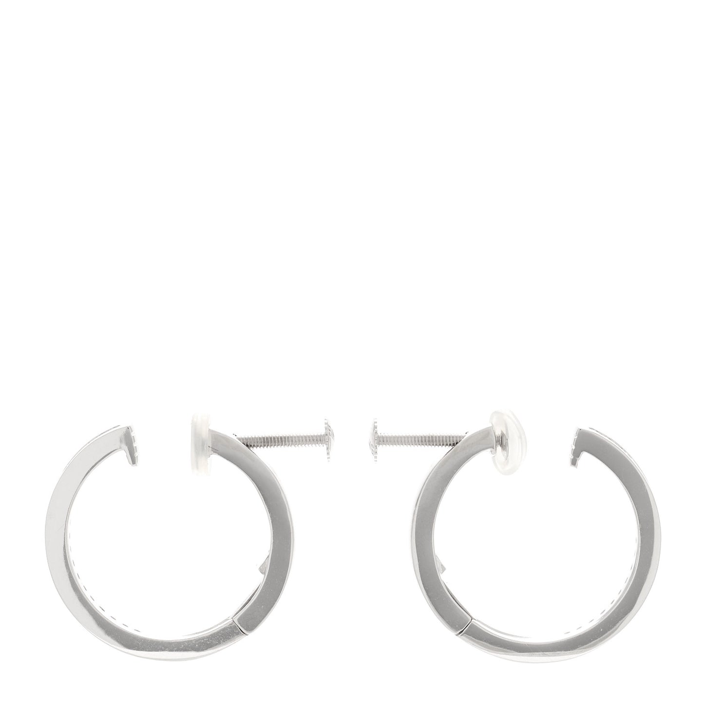18K White Gold Diamond .40ctw Channel Set Hoop Earrings