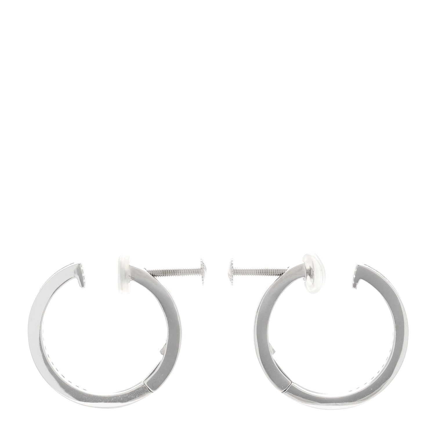 Parker & West by FASHIONPHILE 18K White Gold Diamond .40ctw Channel Set Hoop Earrings 3 of 5