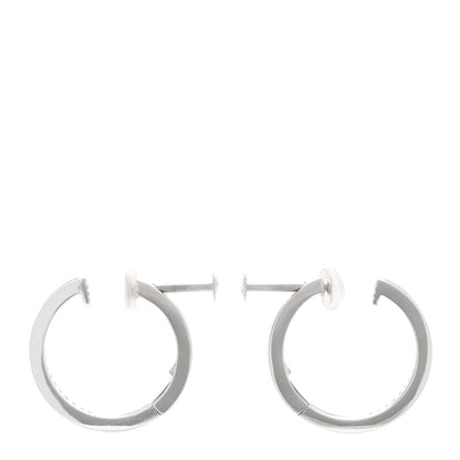 Parker & West by FASHIONPHILE 18K White Gold Diamond .40ctw Channel Set Hoop Earrings 3 of 5
