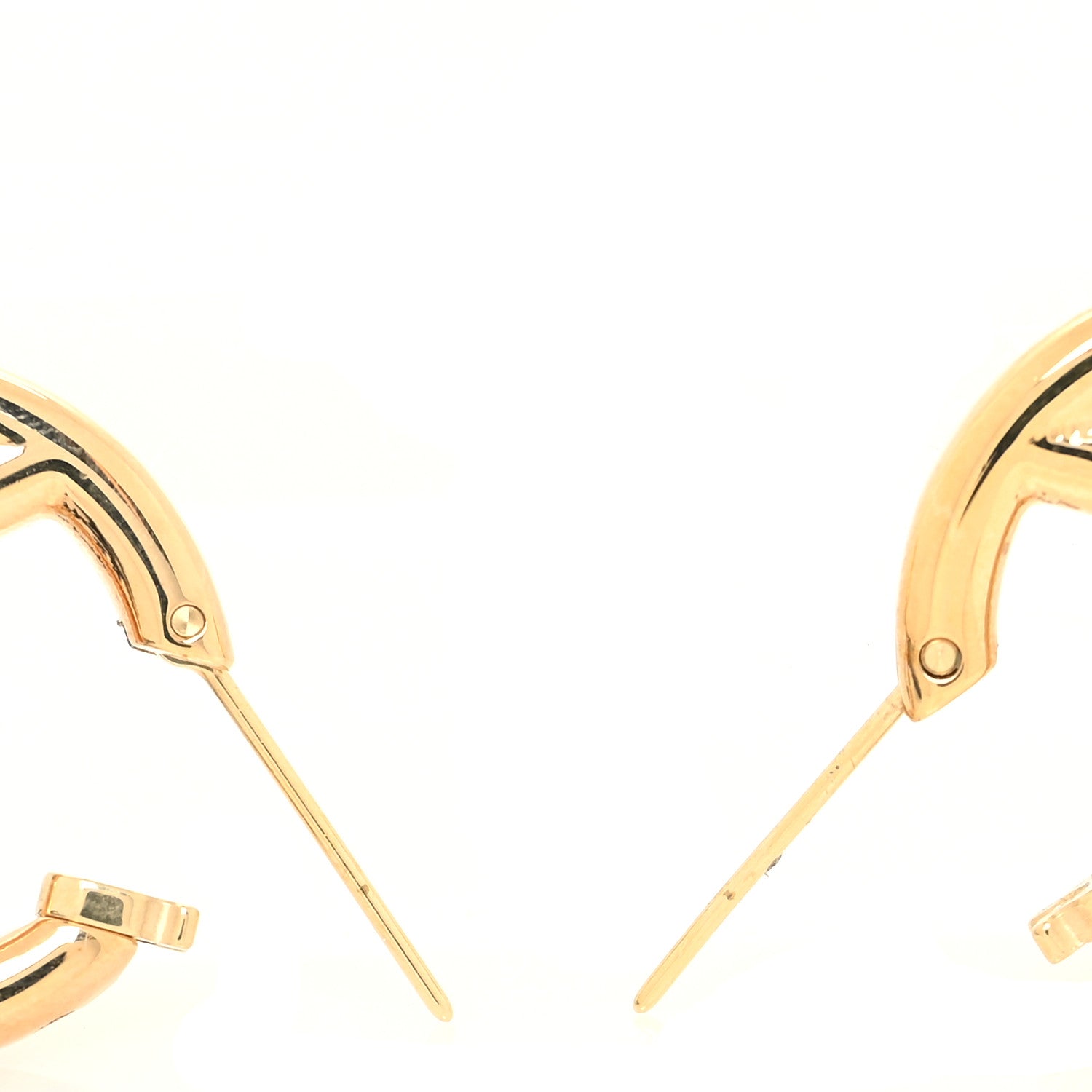 Fendi Metal FF Hoop Earrings Gold 3 of 5