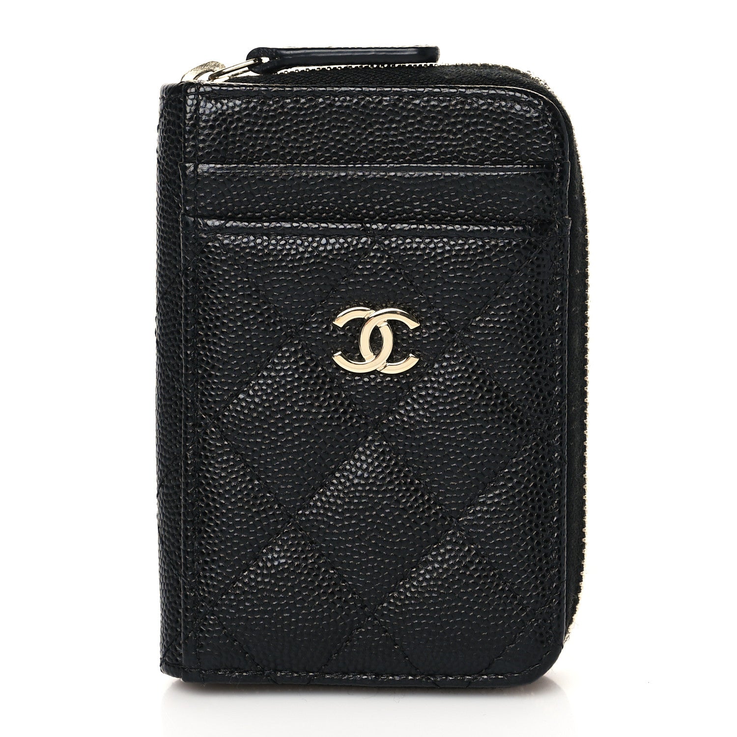 Chanel Caviar Quilted Zip Card Holder Black 1 of 8
