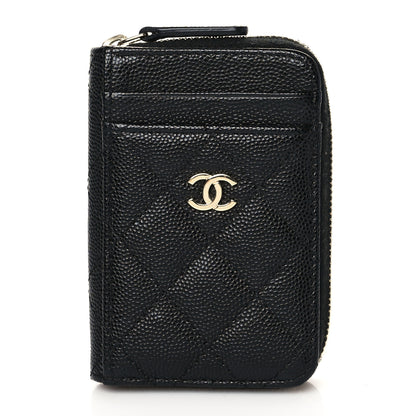 Chanel Caviar Quilted Zip Card Holder Black 1 of 8