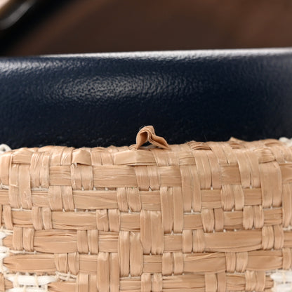 Gucci Raffia Nappa GG Monogram Angelina Platform Slingback Sandals 38.5 Natural Great White Blue Agata 9 of 13