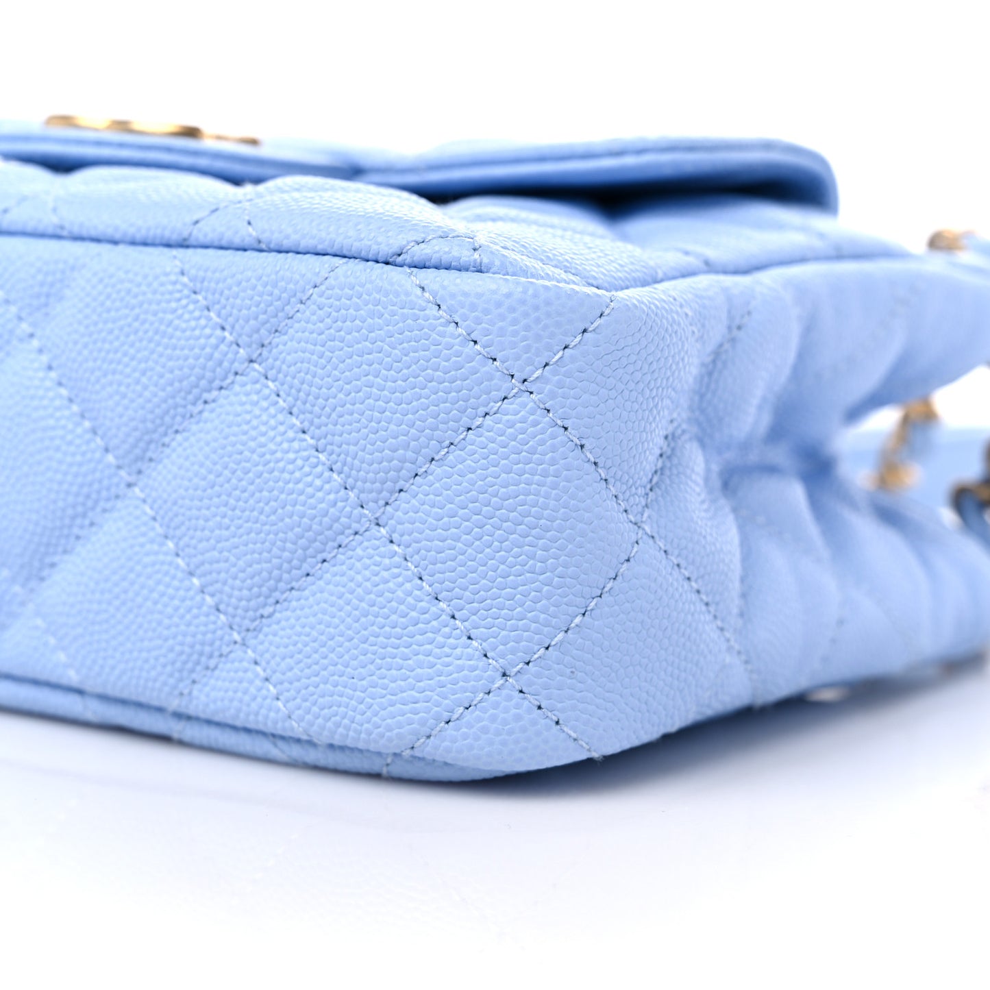 Caviar Quilted Small Wavy CC Hobo Blue