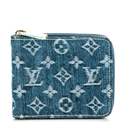 Louis Vuitton Denim Zip Compact Wallet Blue 1 of 7