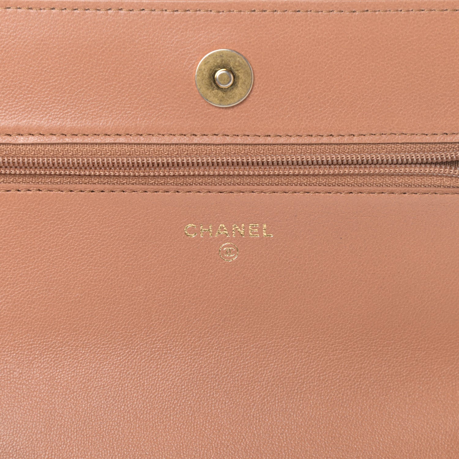 Chanel Lambskin Quilted 19 Wallet On Chain WOC Brown 6 of 15
