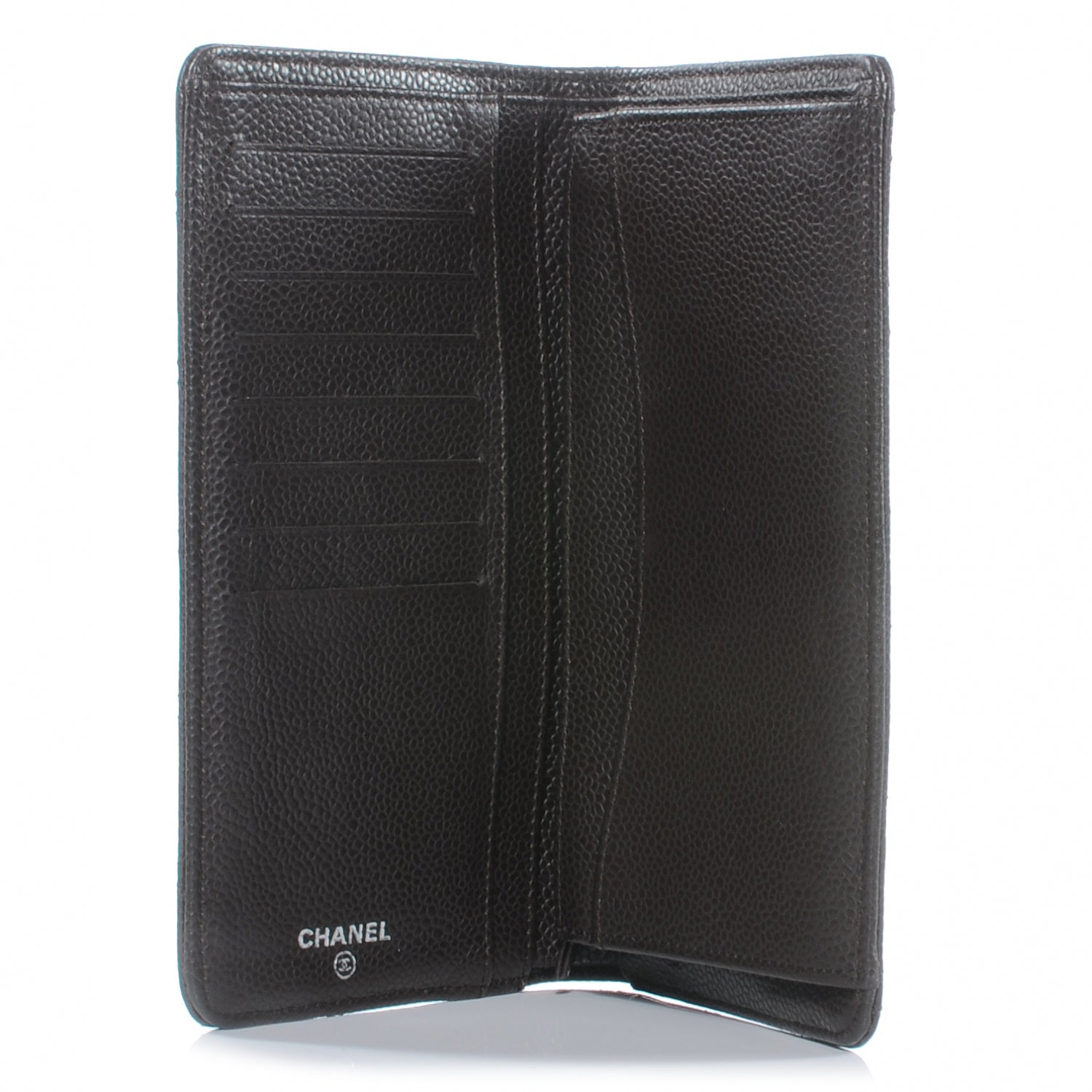 Chanel Caviar Quilted Yen Wallet Dark Brown 5 of 8