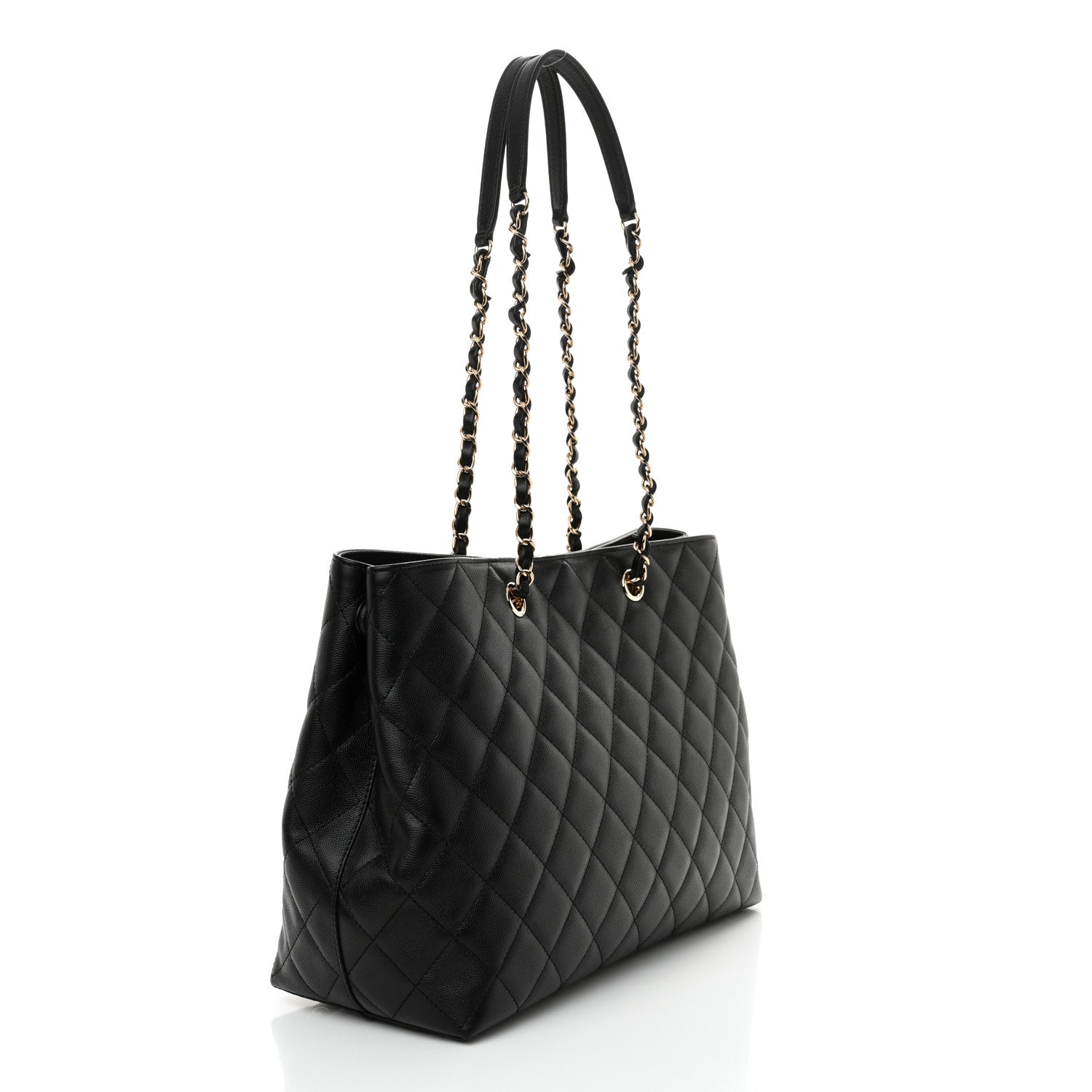 Chanel Caviar Quilted Small Shopping Tote Black 3 of 11