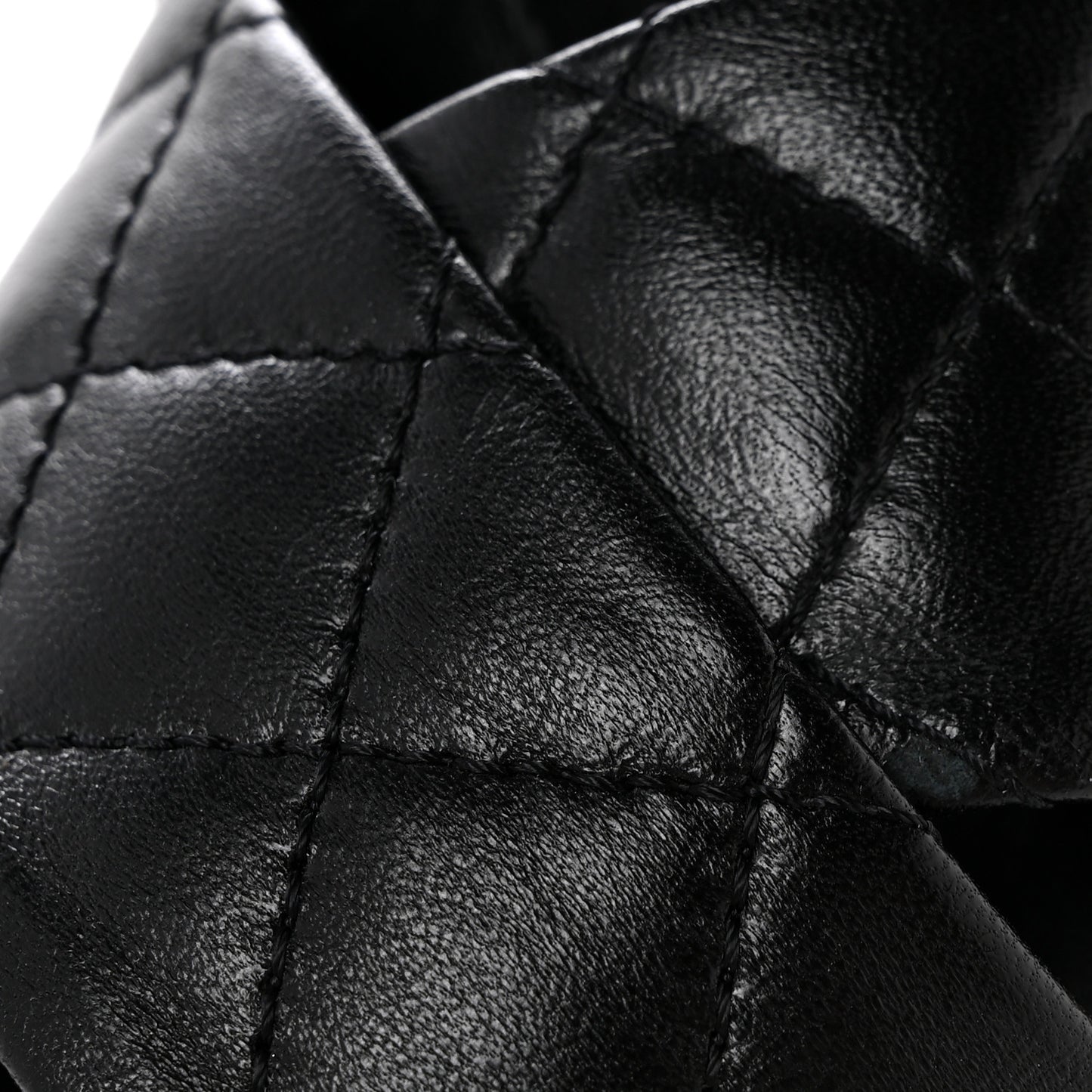 Lambskin Quilted Chain CC Sandals 36 Black