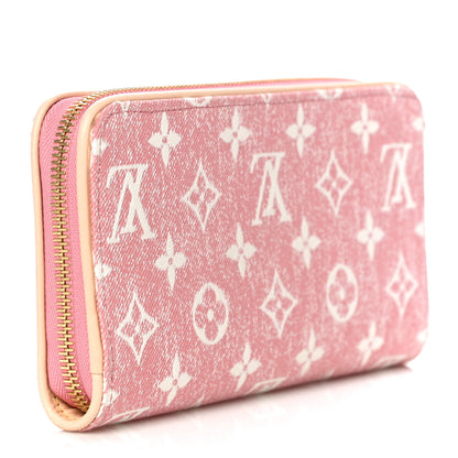 Louis Vuitton Denim Monogram Jacquard Zippy Wallet Pink 3 of 10