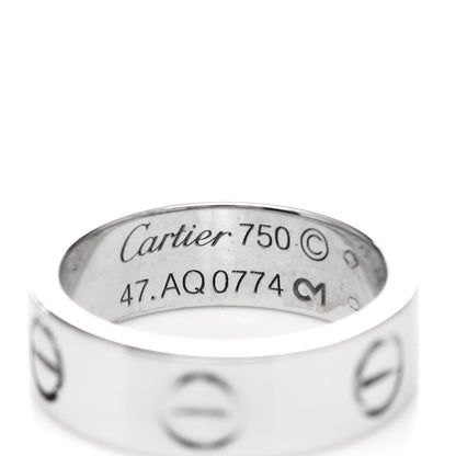 Cartier 18K White Gold 5.5mm LOVE Ring 47 4 4 of 5