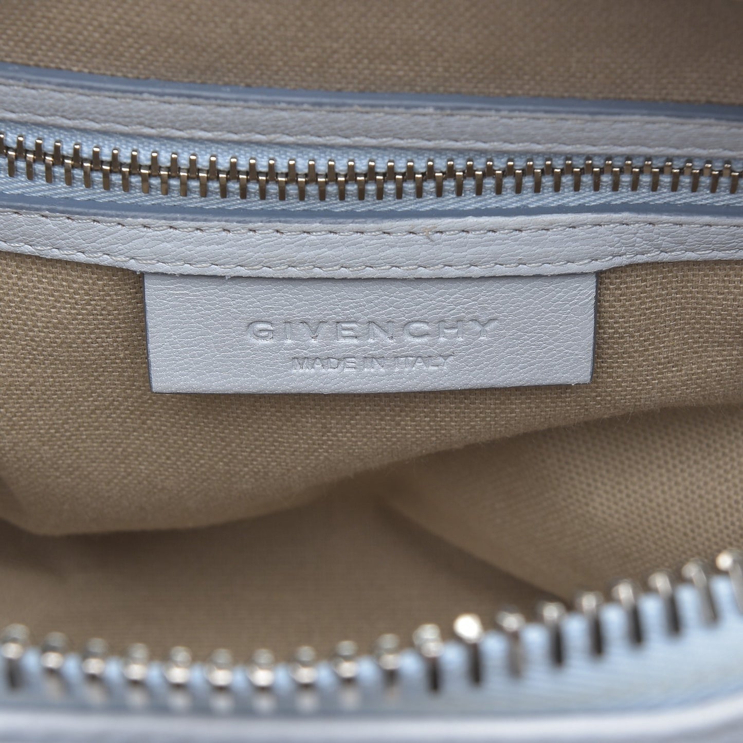 Sugar Goatskin Mini Antigona Baby Blue