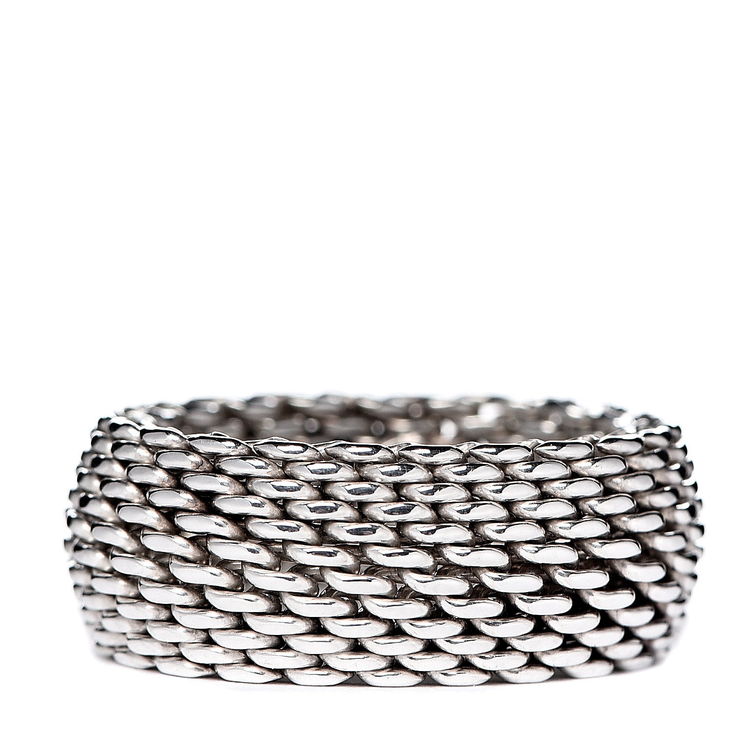 Tiffany Sterling Silver Mesh Somerset Ring 57 8 1 of 4
