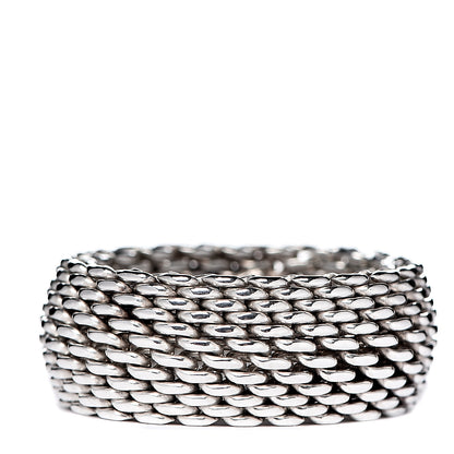 Tiffany Sterling Silver Mesh Somerset Ring 57 8 1 of 4