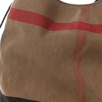 Burberry Canvas Mega Check Medium Ashby Hobo Saddle Black 17 of 19