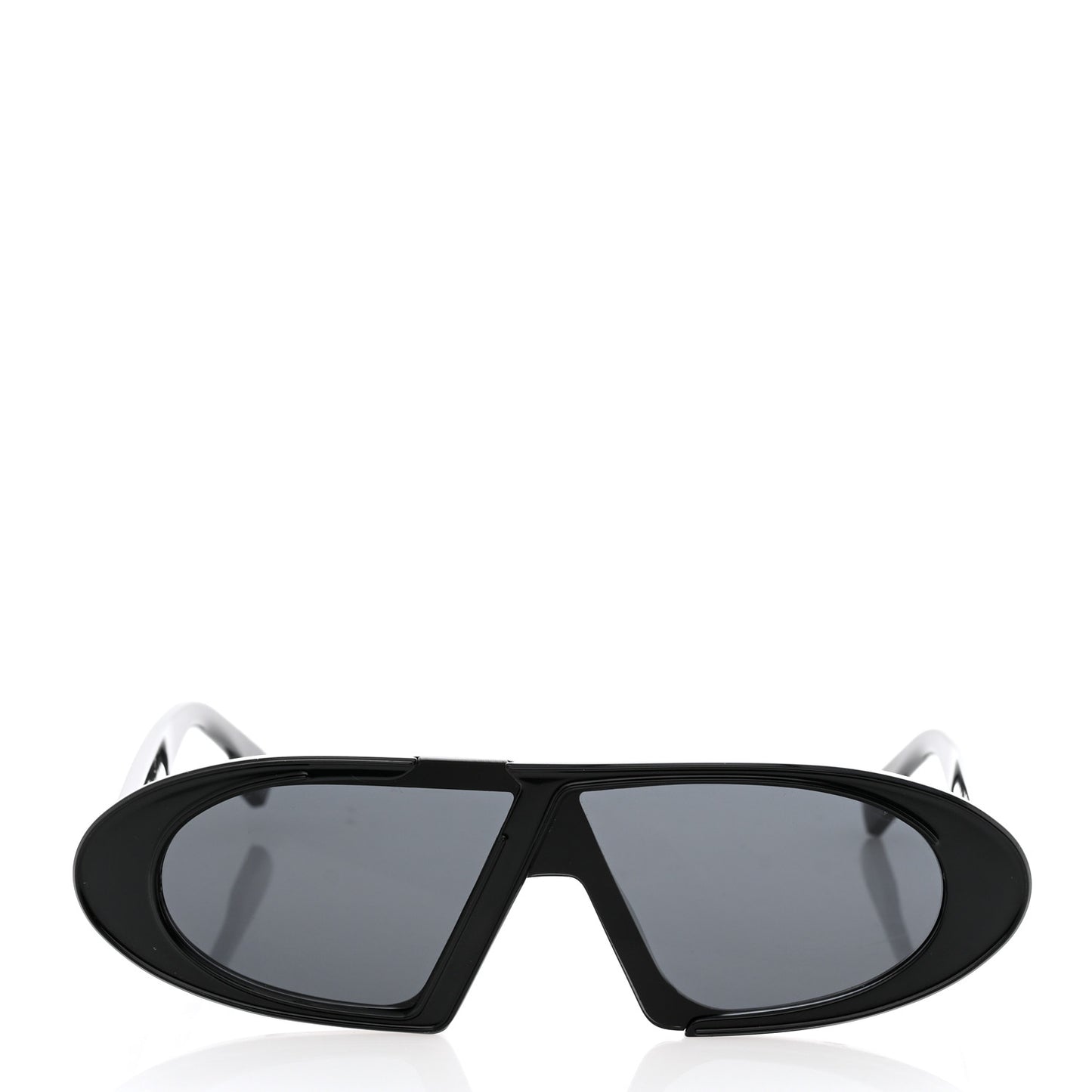 Acetate Oblique Oval Sunglasses Black