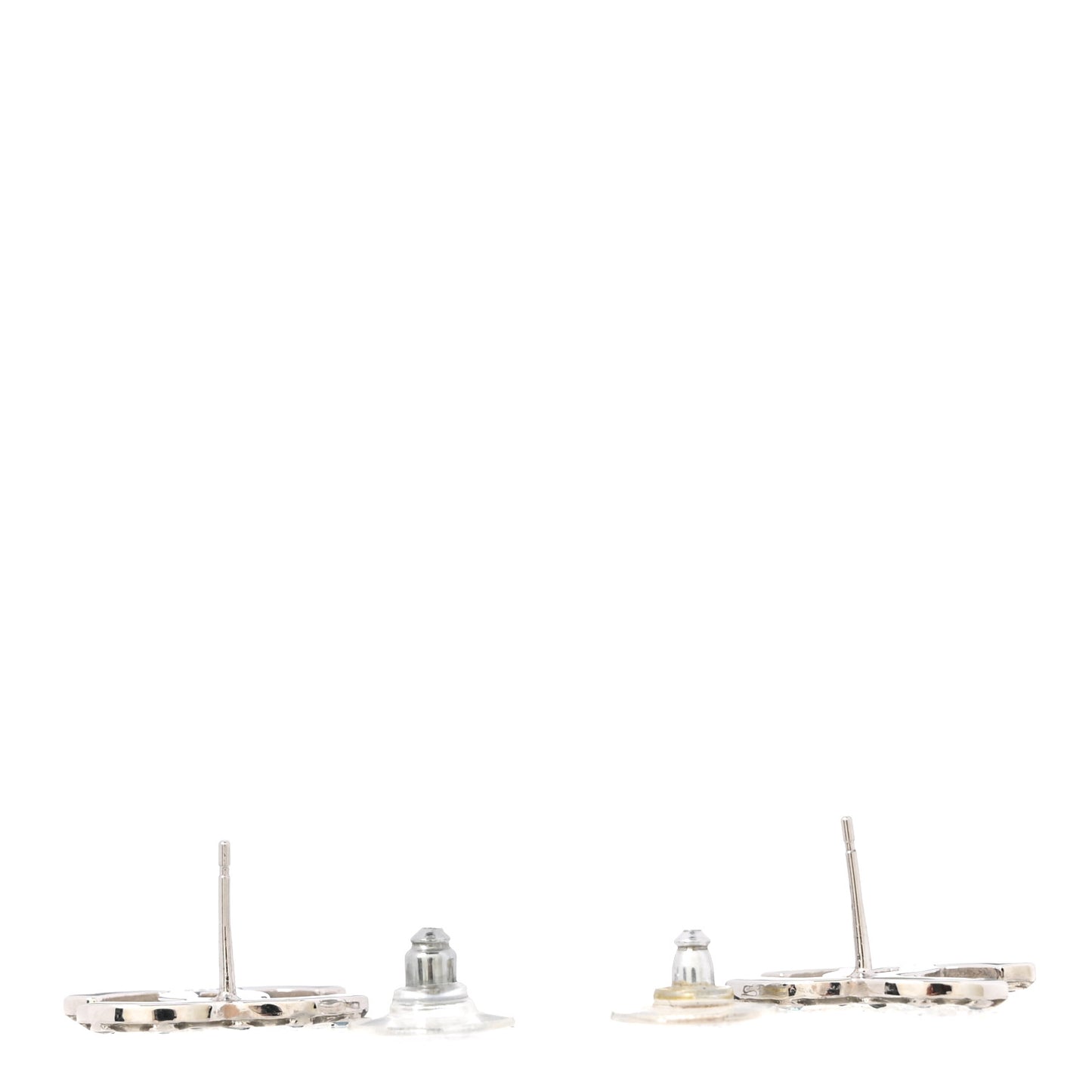Crystal CC Earrings Silver Blue