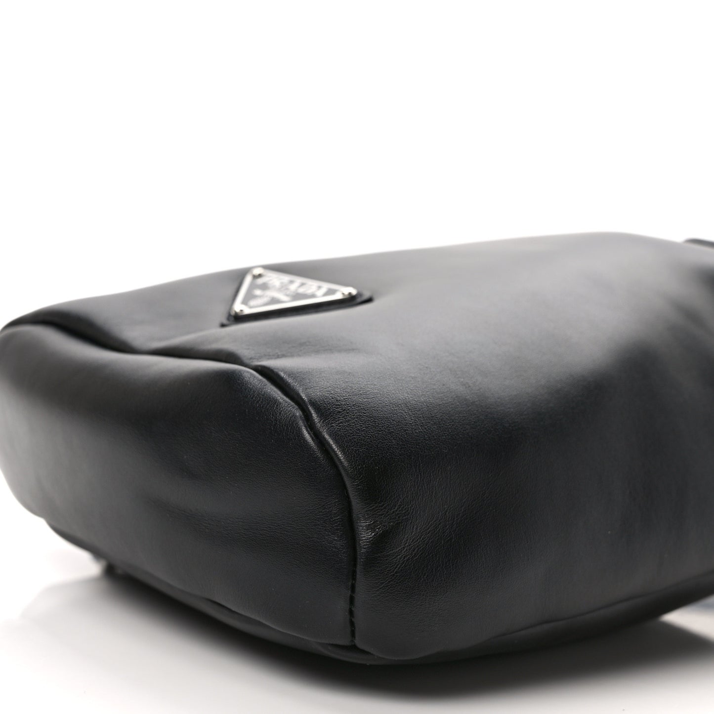 Vitello Daino Logo Embossed Cross Sling Backpack Black