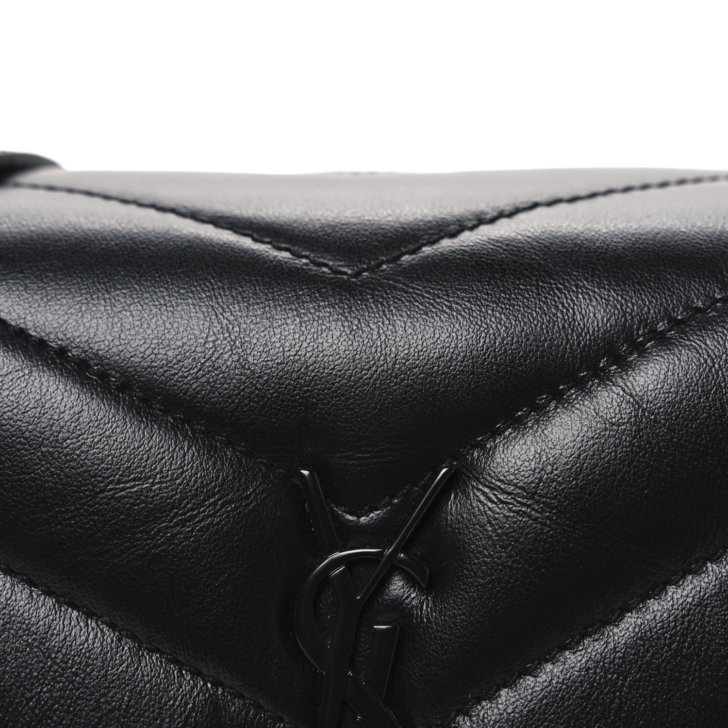 Saint Laurent Calfskin Y Quilted Monogram Monochrome Toy Loulou Crossbody Bag Black 8 of 10