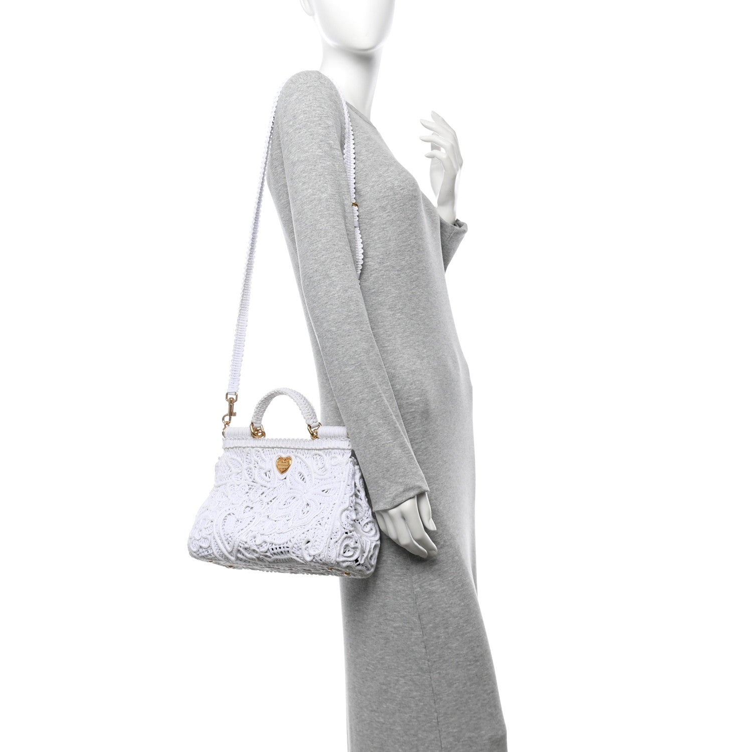 Dolce & Gabbana Cordonetto Lace Medium Miss Sicily Satchel White 2 of 9