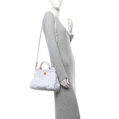 Dolce & Gabbana Cordonetto Lace Medium Miss Sicily Satchel White 2 of 9