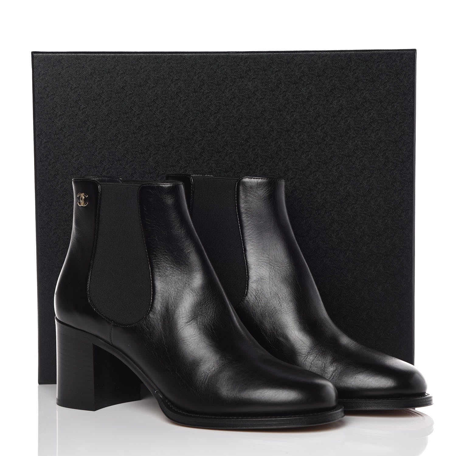 Chanel Glazed Calfskin Short Boots 40 Black 8 of 8