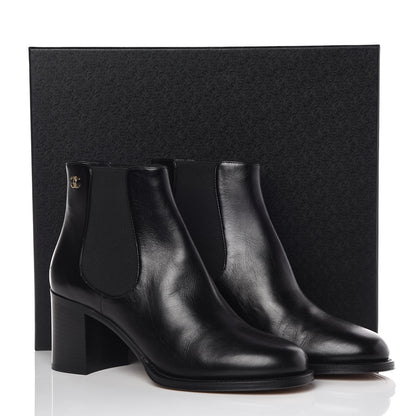 Chanel Glazed Calfskin Short Boots 40 Black 8 of 8