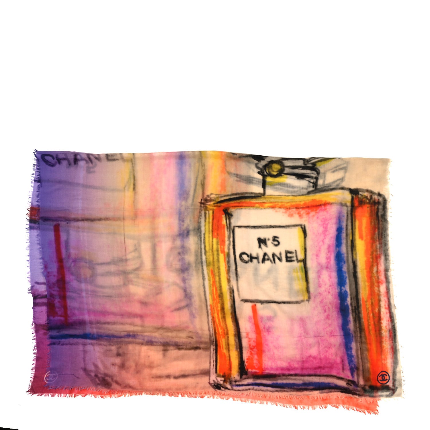 Chanel Cashmere CC No 5 Scarf Shawl Multicolor 2 of 3