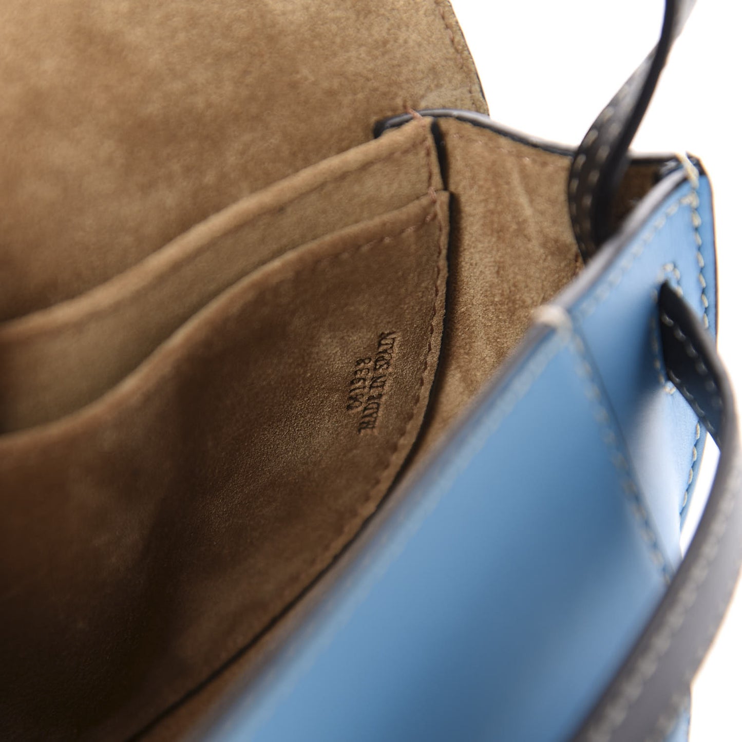 Grained Calfskin Floral Mini Gate Crossbody Bag Peacock Blue