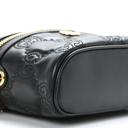 Gucci Calfskin GG Matelasse Mini Top Handle Bag Black 7 of 8