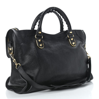 Balenciaga Chevre Gold Metallic Edge Hardware City Black 2 of 8