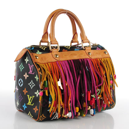 Louis Vuitton Monogram Multicolor Fringe Speedy 25 Black 3 of 8